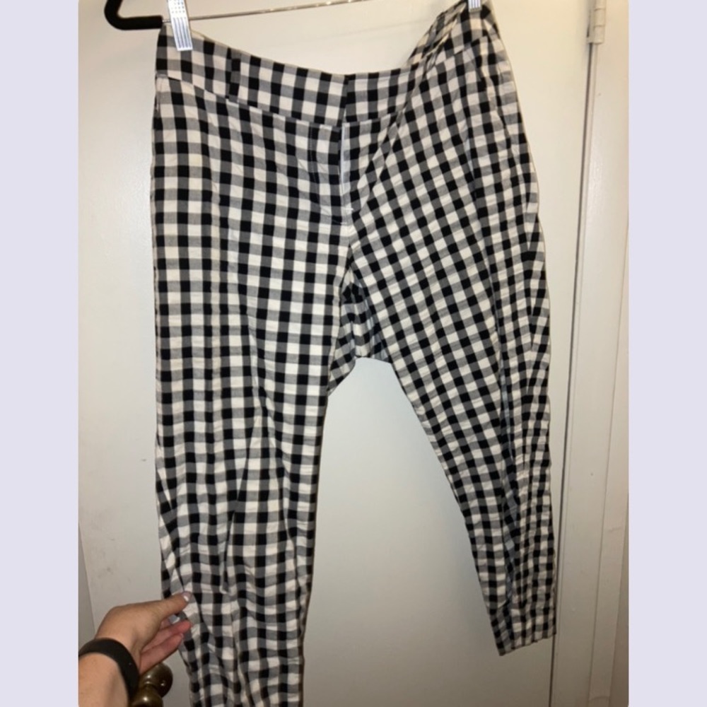 LOFT Black and white gingham trousers - Picture 3 of 4